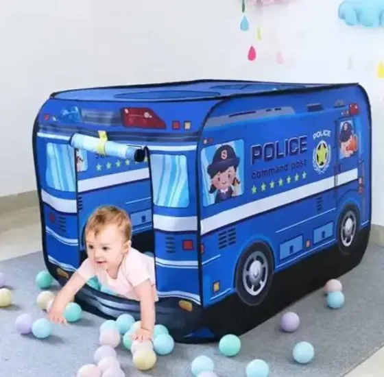 синяя Полицейский автобус Детская игровая палатка TK Group TENT 110 х 70 х 70 см в сумке Коломыя
