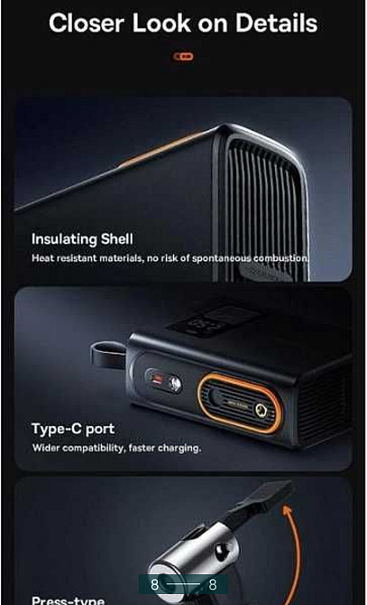 Автомобильный насос: Baseus Mega Energy/ Pump Series Dual Cylinder Wireless Киев - изображение 8