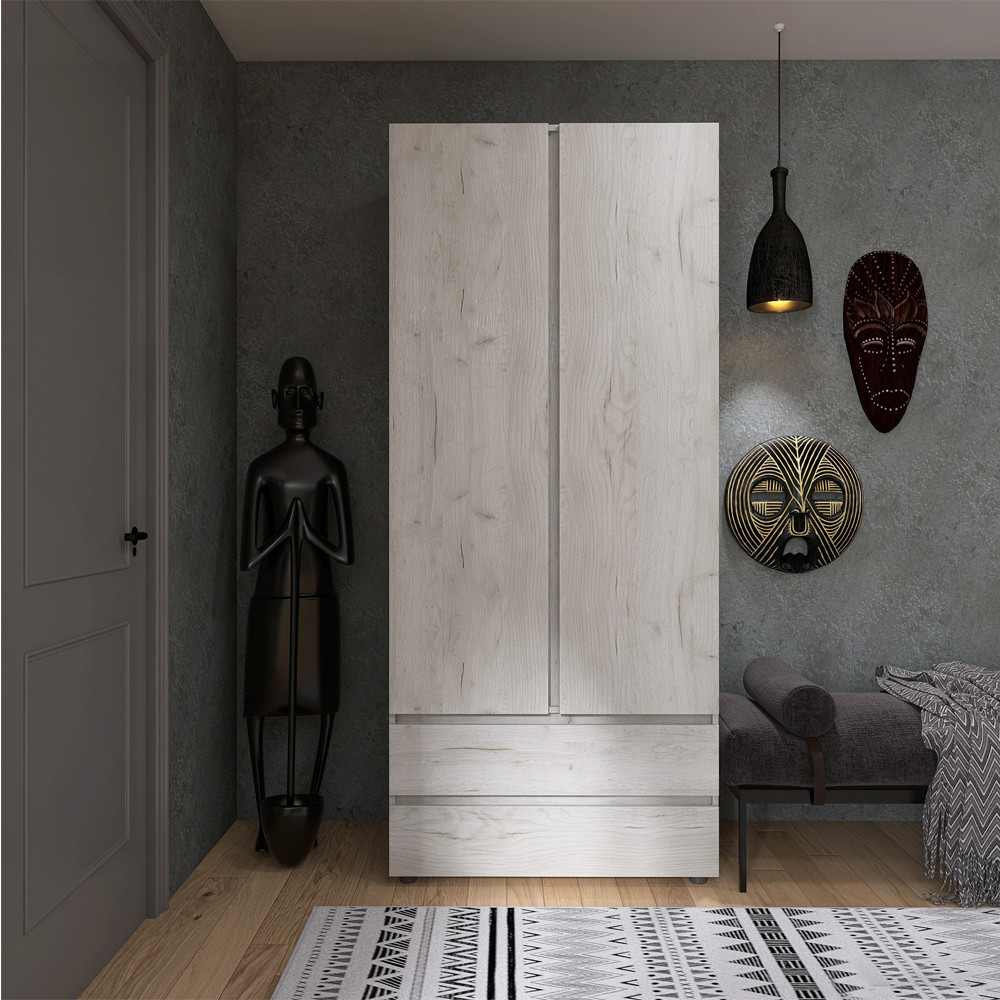 Шафа дводверна Еверест ШЛ-2 Лайт Дуб Крафт білий (DTM-071084) Львів - фото 1