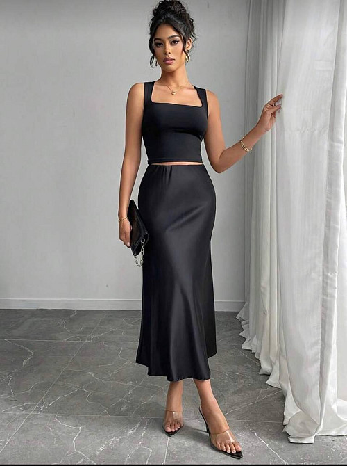 Женская романтичная юбка на резинке из шелка армани Одесса - изображение 1