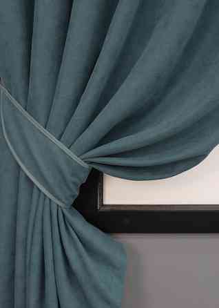 Комплект коротких штор VR-Textil Микровелюр SPARTA № 841ш Серо-голубой 130х170 см 2 шт (35-0199) Киев