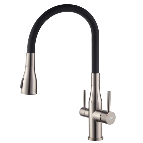 Смеситель для кухни Koer KI-72024-07 с выходом для питьевой воды (нерж. сталь) (KR5013) Киев