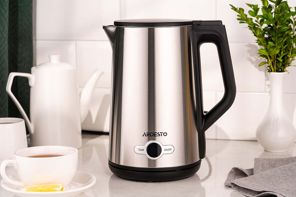 Електрочайник ARDESTO Steel Collection 1.7л, Strix, LED дисплей, подвійні стінки, сріблястий Киев - изображение 7