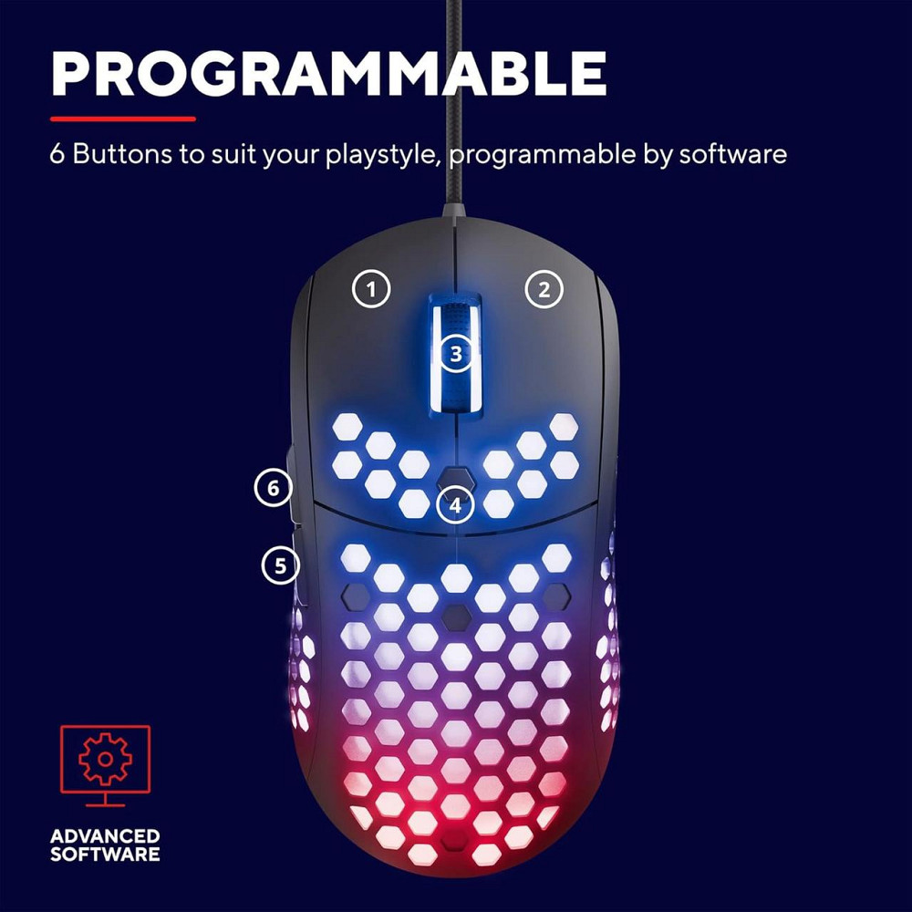 Ігрова мишка Trust GXT 960 Graphine провідна, 10000 DPI, 6 кнопок, RGB, програмована, легка, чорна, USB, геймерська Київ - фото 3