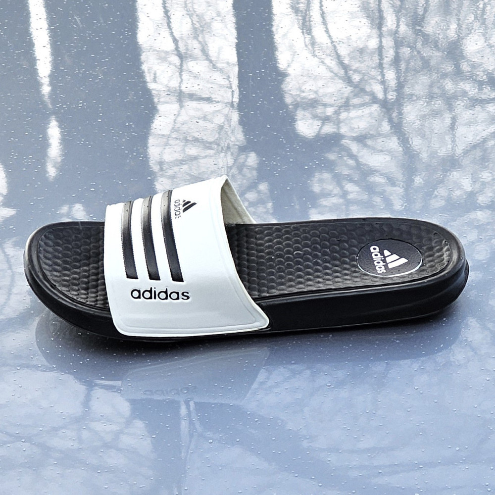 Шльопанці Adidas Чорні Сланці Тапочки Білі Адідас Жіночі (розміри: 37,38,39,41) Дніпро - фото 3