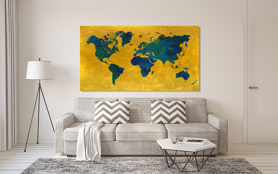 Картина полотно у вітальню / спальню   Мапа Світу MLP_371 ( 60х30см ) 80x120 см Київ - фото 2