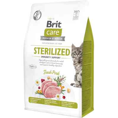 Сухой корм для кошек Brit Care Cat GF Sterilized Immunity Support со свининой 400 г (8595602565061) Винница