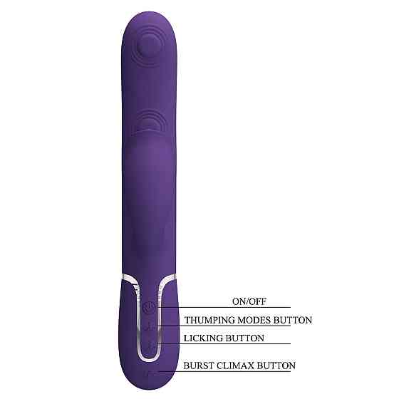Вибратор PRETTY LOVE Gigi dark purple, 7 thumping functions 7 licking modes Sex Aura Киев