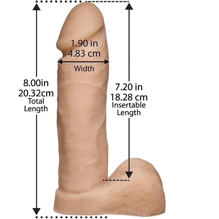 Фалоімітатор Doc Johnson Platinum TRUSKYN - The Tru Ride 8 Inch, діаметр 4,8 см, двошаровий силікон Львів - фото 2