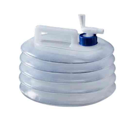 Набір 3в1 каністри пластикові складні з кришкою-клапаном комплект на 5, 10 і 15 літрів для води, прозорі Кам'янець-Подільський