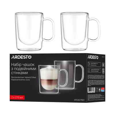 Набір чашок Ardesto BH 270 мл 2 шт прозорий (AR2627BH) Вінниця