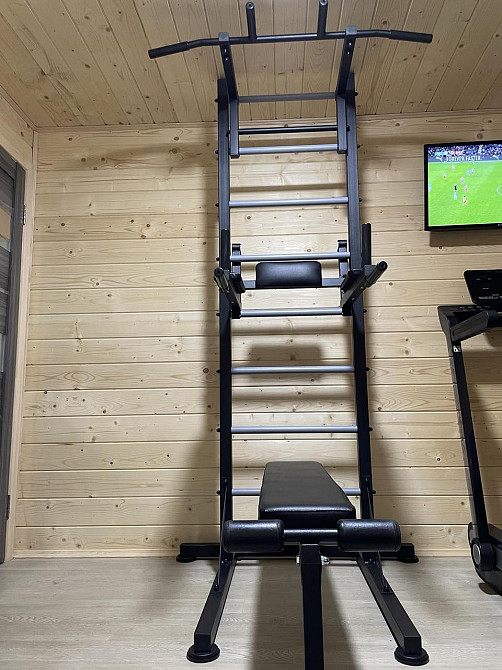 Спортивная шведская стенка турник брусья скамья в комплекте домашний спортивный уголок для всей семьи Каменское - изображение 5