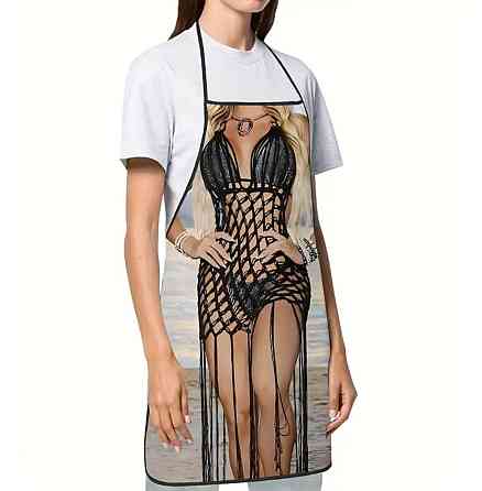 Фартух для жінок з дівчиною в купальнику та у парео 72 на 53 см різнобарвний Київ