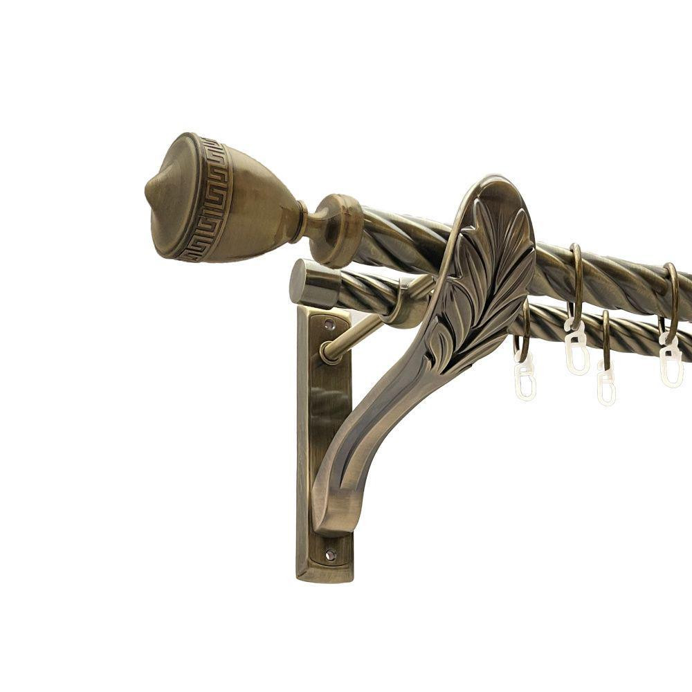 Карниз Orvit Афіна металевий дворядний ретро скручена труба кільце металеве Антик 25\19 мм 300 см (00-00018427) Львів - фото 1