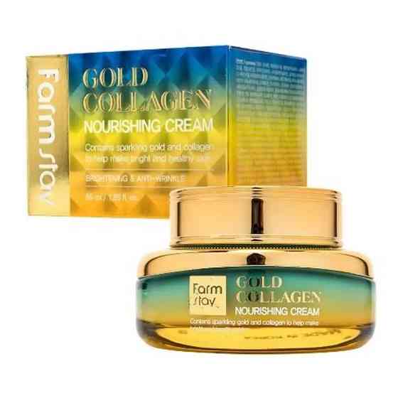 Живильний антивіковий крем з золотом та колагеном Gold Collagen Nourishing Cream FarmStay 55 мл Київ