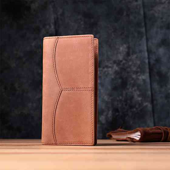 Гаманець унісекс у вінтажній натуральній шкірі 22853 Vintage Рудий Київ