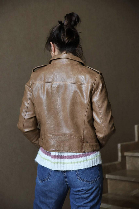 Куртка косуха женская весна/осень Коричневый 48 Харьков - изображение 2