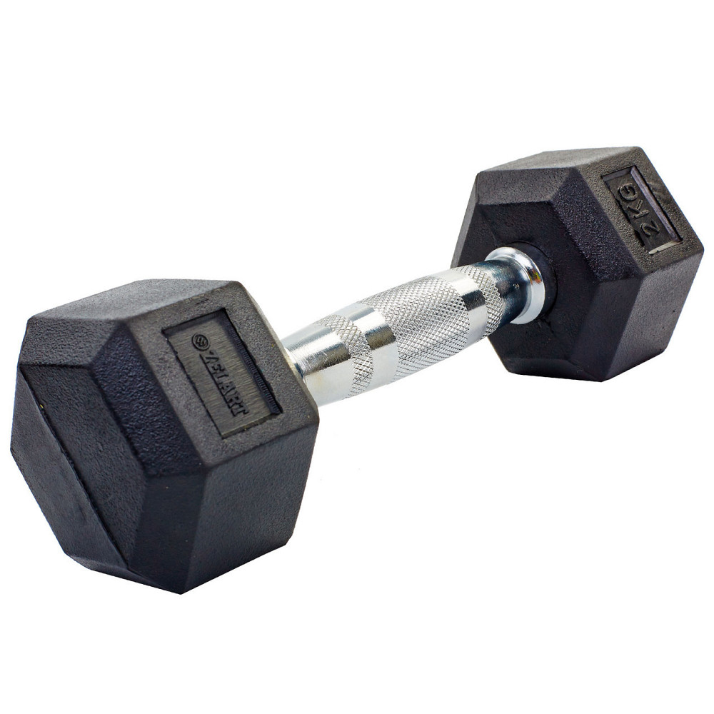 Гантель 2 кг цільна шестигранна гексагональна Zelart Київ - фото 1