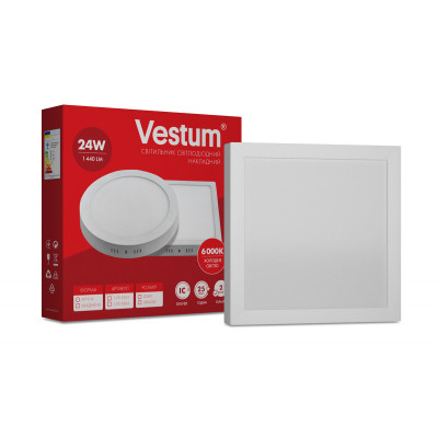 Світильник Vestum LED квадратный 24W 6000K 220V (1-VS-5404) Вінниця - фото 1