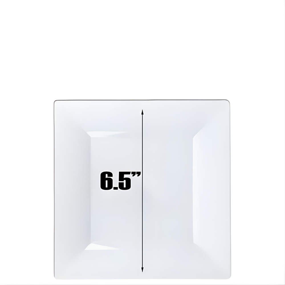 Комплект тарелок 12 шт квадратные,пластиковые,десертные 16.5 см и обеденные 24 см, набор для сервировки стола белые Каменец-Подольский - изображение 8