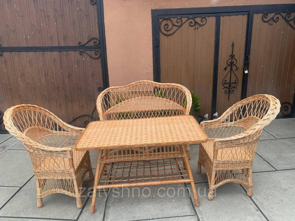 Плетеная мебель с диваном и  большим столом 120*70 Киев - изображение 4