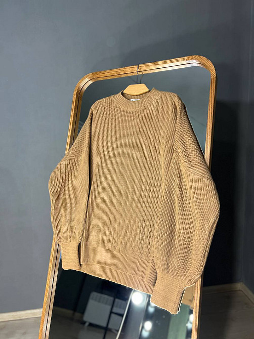 Свитер женский MIX RAY 6607 широкая модель оверсайз удлиненный, карамель, one size Киев - изображение 19