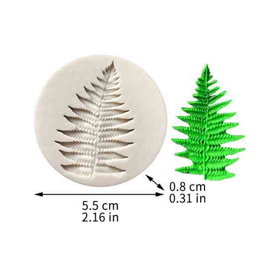 Молд силіконовий Папороть 55 мм сірий Київ