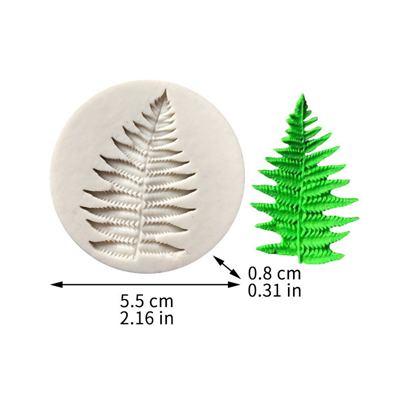 Молд силіконовий Папороть 55 мм сірий Київ - фото 2