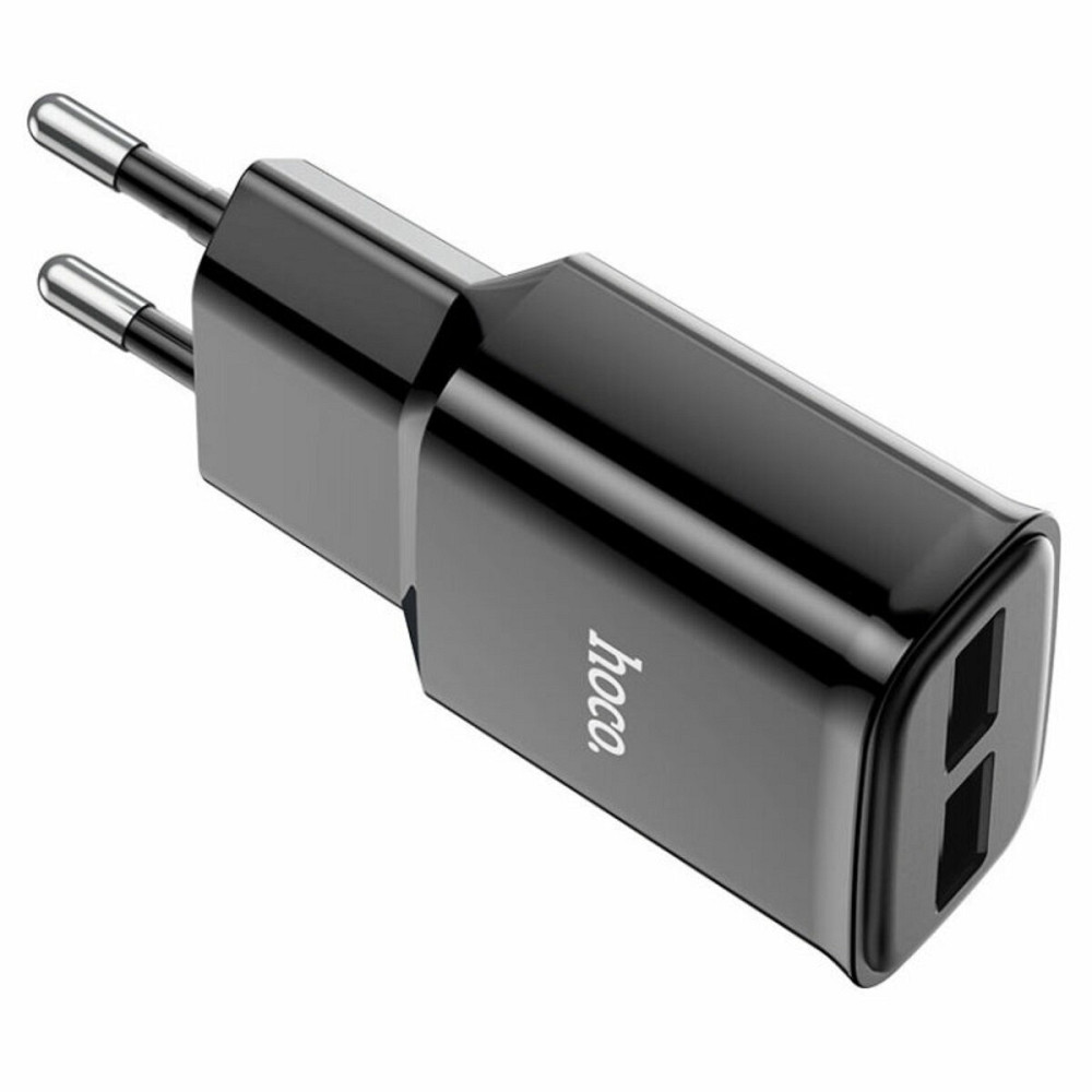 Мережевий зарядний пристрій HOCO C88A Star round dual port charger Black Київ - фото 3