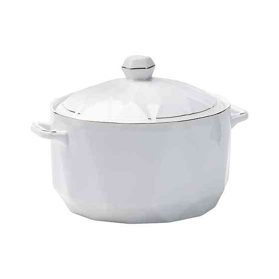 Супниця з кришкою та ручкою на 1 літр біла HP1049 Коломия