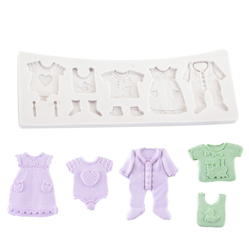 Молд силиконовый Одежда младенца 172 на 62 мм серый Киев - изображение 1