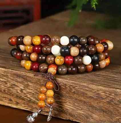 Браслет Малая из 108 деревянных бусин – сандаловое дерево 8 мм, четки для медитации Киев