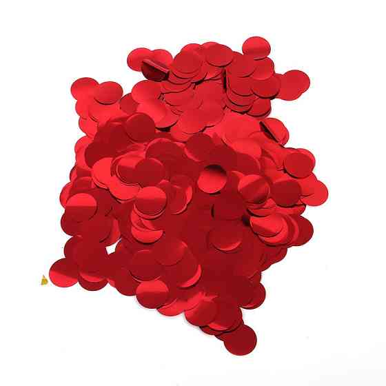 Конфетти круглые из фольги 10 г 25 мм красный Киев