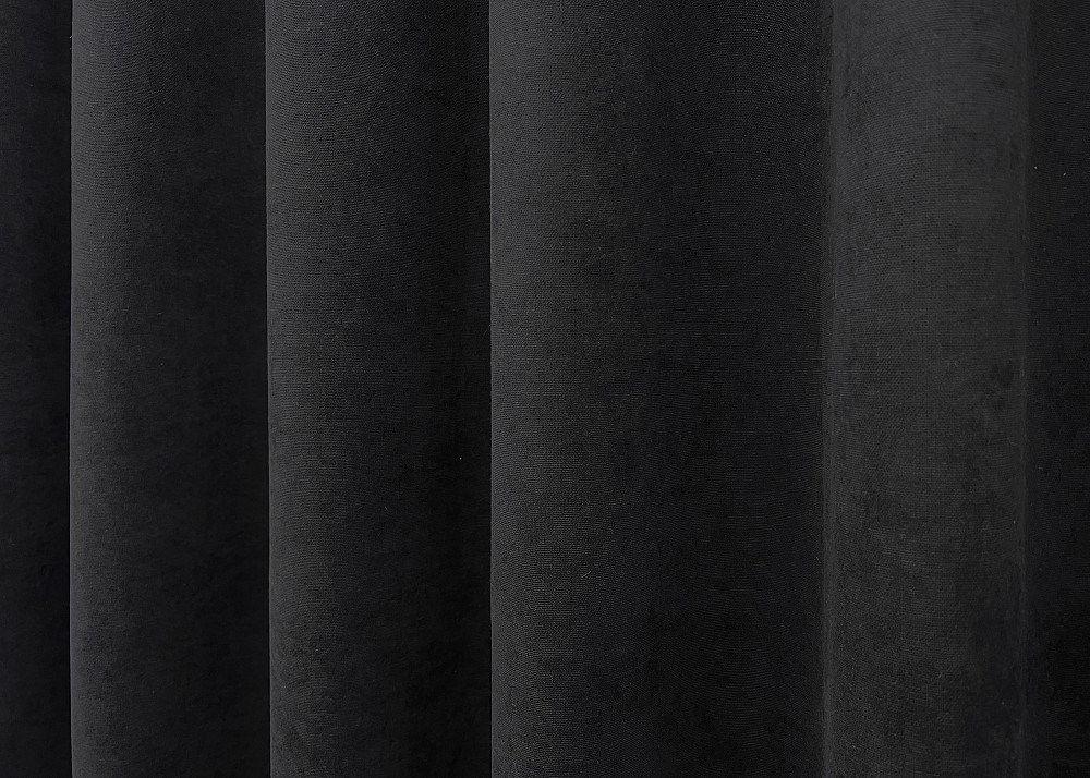 Комплект штор VR-Textil Мікровелюр Petek 100х270 2шт і Тюль 300х270 2017ш-1153т Чорний з білим 71-154/1 Київ - фото 7