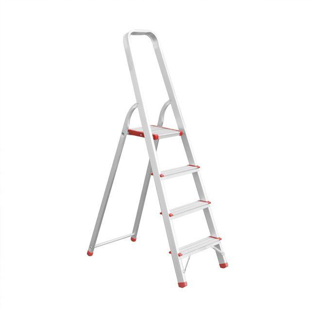 Драбина алюмінієва, 4 сходинки, висота: 1350 мм, висота до платформи: 850 мм, 150 кг INTERTOOL LT-1004 Киев - изображение 5