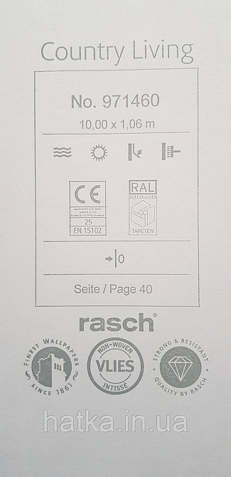 Обои виниловые на флизелине Rasch County Living метровые однотонные матовые под ткань лен голубые с серым Киев - изображение 5