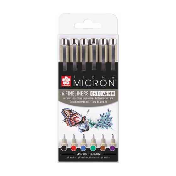 Набір лайнерів PIGMA MICRON 05 BASIC 6кол Sakura Київ