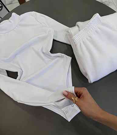 Женский базовый комплект с утеплением трехнитка на флисе Белый, 46/48 Одесса