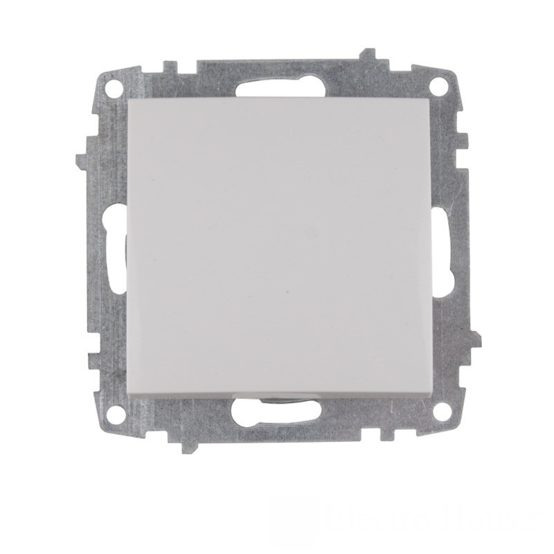 Механизм выключателя одноклавишного, Enzo белый Днепр - изображение 1