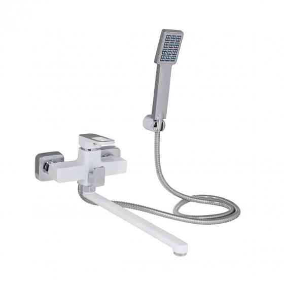 Змішувач для ванни Lidz Wawel 005 з душовим гарнітуром білий/хром Київ