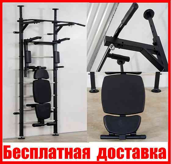 Шведская стенка Tornado Pro Black, профессиональный тренажер для взрослых до 120 кг, кольцо для груш Каменское