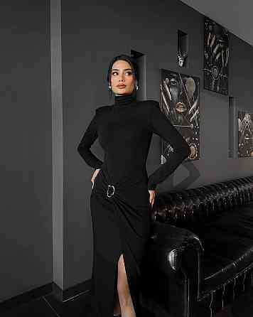 Жіноча елегантна романтична максі сукня гольф з плечиками та розрізом по ніжці Одеса