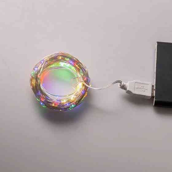 Гирлянда "Роса" 20м, 200 LED, білий провід, мультиколор Київ