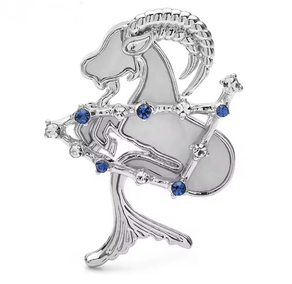 Брошка знак зодіаку "Козеріг" Сріблястий Сміла - фото 1