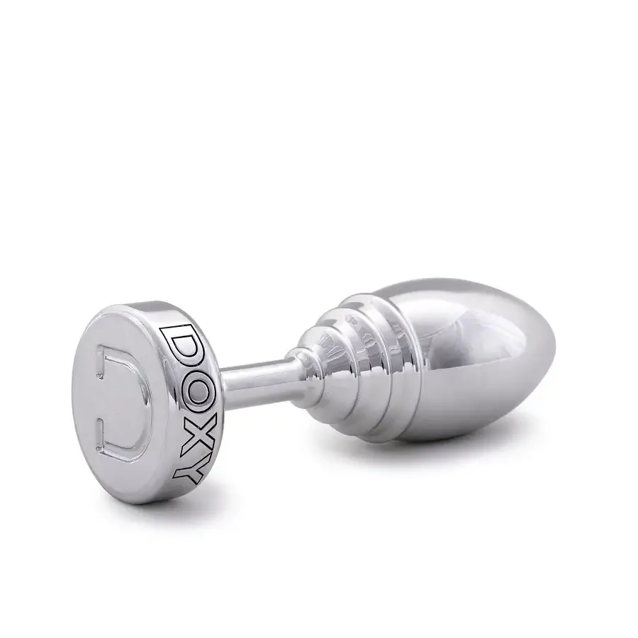Металева анальна пробка DOXY Butt Plug RIBBED, ребриста, діаметр 3,3 см Львів - фото 2