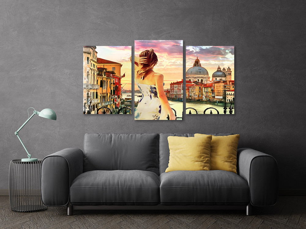 Модульна картина у вітальню/ спальню Дівчина у Венеції Art-511_3 100x150 см Київ - фото 3