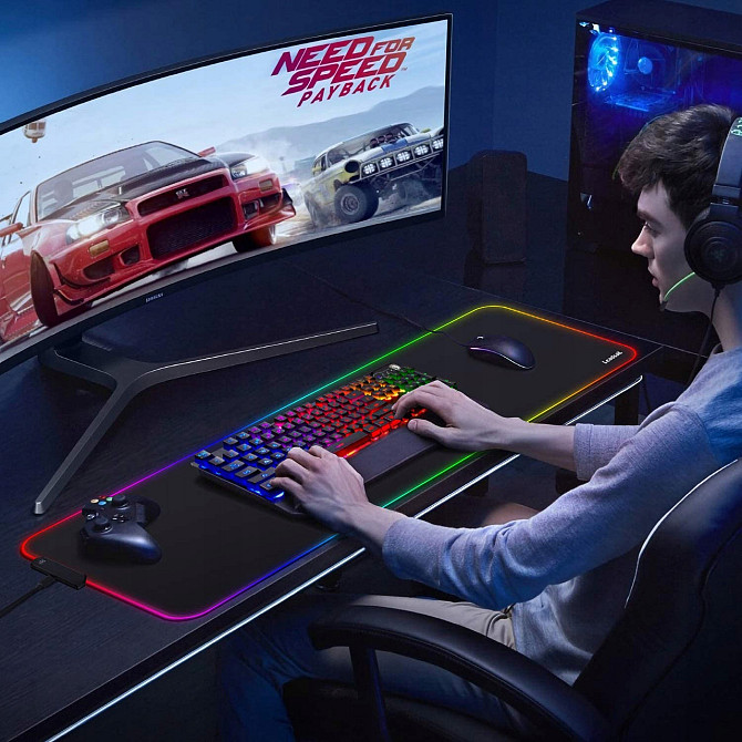 Великий RGB килимок для ігрової мишки та клавіатури з підсвічуванням 80x30 см Бровари - фото 7