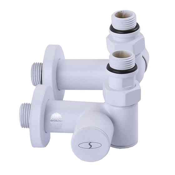 Набір Кран вентильний кутовий з американкою SOLOMON LUX 1/2″ WHITE 7777 TEN (2шт.) (000020287) Київ