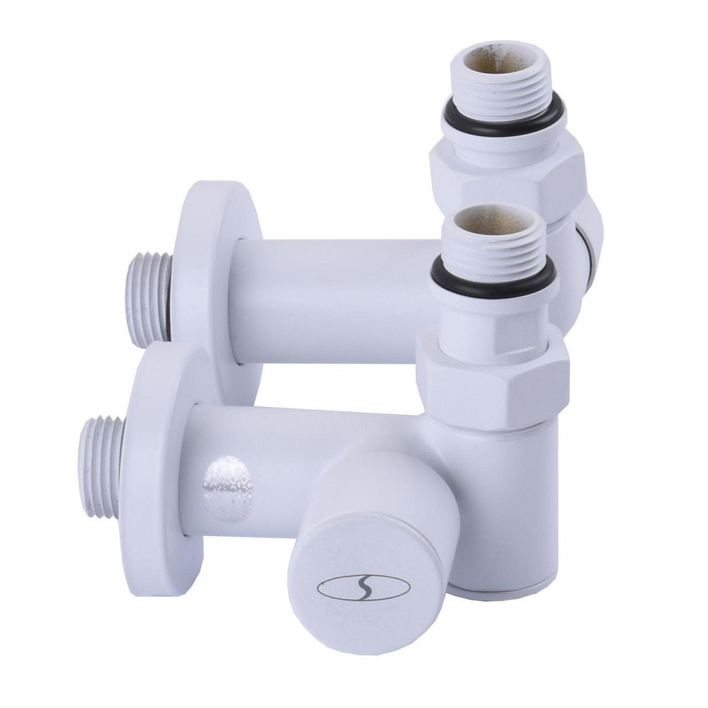 Набір Кран вентильний кутовий з американкою SOLOMON LUX 1/2″ WHITE 7777 TEN (2шт.) (000020287) Київ - фото 2