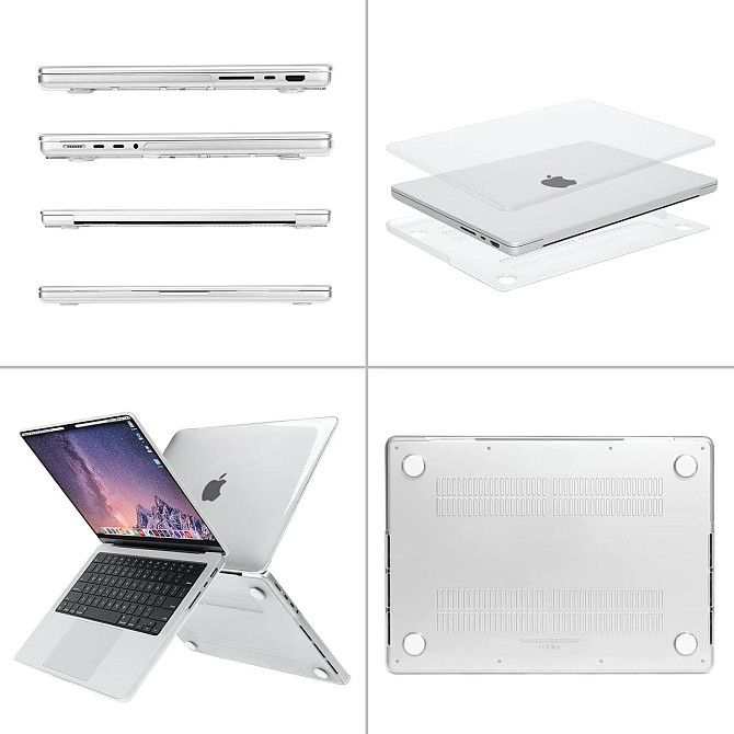 Чехол-накладка Blueswan для MacBook Pro 14 дюймов 2024 2023 2022 2021 Release M3 A2918 A2992 M2 A2779 M1 A2442 Pro Max - Прозрачн Днепр - изображение 5